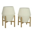 thumbnail image 3 of Aspire 8194 Wilder Mid Century Modern Planters, White & Gold - Set of 2, 3 of 5