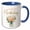 Blue/White, variant on 3drose, Pretty Jar of Peach Roses Happy 21st Birthday, 15oz Mug