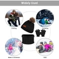 thumbnail image 6 of GRNSHTS Kids Hat Scarf Gloves Set, 3PCS Kids Winter Beanie Hat Scarf Gloves Set with Knit Thick Warm Fleece Lined for 1-6 Years Old (Black), 6 of 14