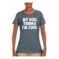 thumbnail image 2 of My Dog Thinks I'm Cool Funny Dog Lover Dog Lover Womens Graphic T-Shirt, Charcoal, 3XL, 2 of 3