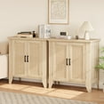 thumbnail image 2 of Buffet Cabinet, Rattan Sideboard, Small Storage Cabinet with Door and Shelf, Natural Wood Accent Cabinet for Living Room, Dining Room, Hallway, 2 of 9