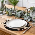thumbnail image 2 of Japanese Style Round 15 Inch Placemats Set of 4, Modern Cranes Cherry Flower Wave Red Brown HeatResistant Non Slip Place Mats for Dining Table, Wipeable Braided Kitchen Table Mats for Housewarming, 2 of 9