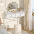 thumbnail image 4 of Escritorio ThreeHio pequeño blanco para dormitorio infantil con cajones, 4 of 7