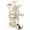 Beige, variant on Costway 65" Tall Multi-level Cat Tree with 3 Upholstered Top Perch 2 Cat Condos Cat Basket Pink