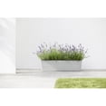 thumbnail image 3 of Ecopots Bruges Durable Modern Rectangular Indoor/Outdoor Recycled Based Composite Flower Pot Planter, White Grey, 21.5", 3 of 4