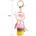 thumbnail image 5 of 2 llaveros de macarrón, llavero de la Torre Eiffel, llavero de metal, bolsa colgante, accesorios de coche, decoración, color morado y rosa Sailing Electrónica, 5 of 5