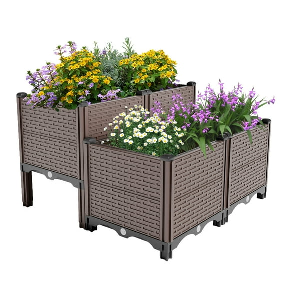 Pro Raised Garden Bed - Thickened PP Planter Box with 360° Drainage - Perfect for Organic Veggies & Blooms - Extreme Weather Defender