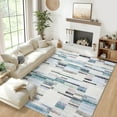 thumbnail image 4 of FairOnly 5'x7'Blue Checkered Washable Area Rug for Living Room Retro-Modern Non Slip Stain Resistant Rug for Kitchen Bedroom Bathroom, 4 of 7