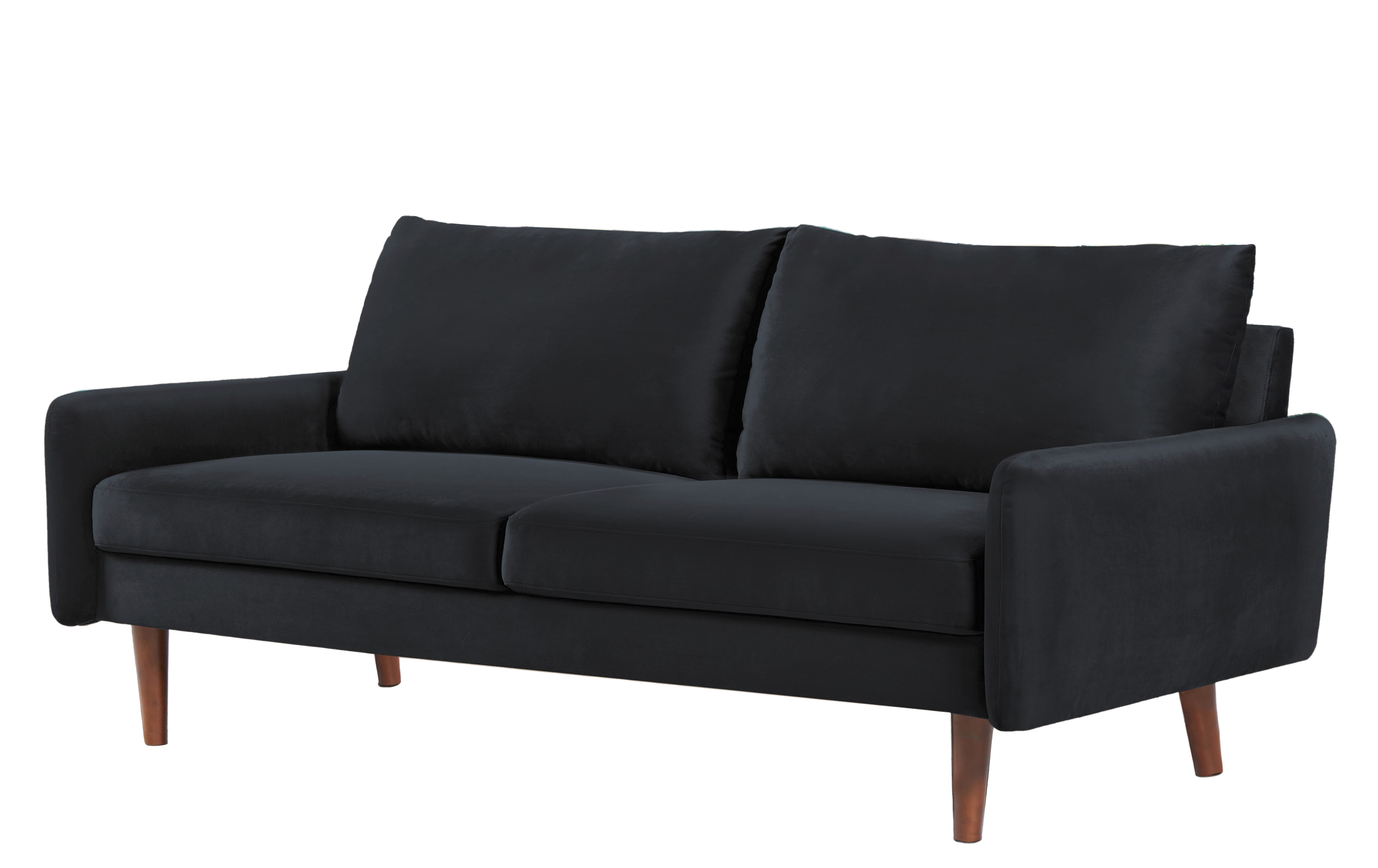 Uspridefurniture Maryellen 70''W Velvet Sofa, Black