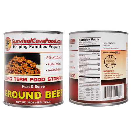 Survival Cave - Canned Ground Beef 28 oz- 12 cans