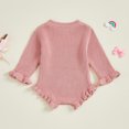 thumbnail image 6 of RUINIXCW Newborn Baby Girl Knit Sweater Romper Infant Baby Girl Fall Winter Clothes Basic Solid Color Ruffle Long Sleeve Bubble Bodysuit Pullover Top, 6 of 10