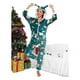 thumbnail image 4 of Mono de Navidad con capucha para mujer, ropa de dormir de lana de manga larga con estampado Retro, pijama de felpa con botones, 4 of 4