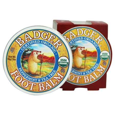 Foot Balm 2 Oz Tin - Badger - Foot Balm Peppermint & Tea Tree - 2 oz.