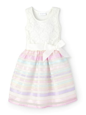 Sheer Ribbon Stripe Easter Dress (Little Girls & Big Girls)