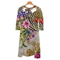thumbnail image 6 of Vibrant Floral Animal Print Textile Dress Summer Dresses Woman Street Style Big Size Casual Dress, 6 of 9