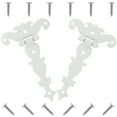 thumbnail image 1 of OULII 2Pcs T-Strap Shed Door Hinges White Iron for DIY Projects and Repair Fixing, 1 of 8