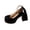 Black, variant on Womens Platform Dress Sandals Closed Toe Block Heel Solid Color Comfort Summer