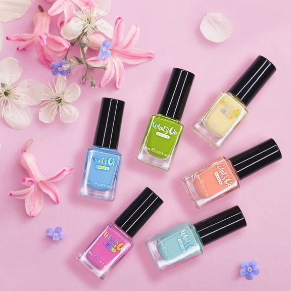 Whats Up Nails Bloominosity Collection 6 Stamping Polishes (Commit Mint Problems, Pod Partners, Egg Crasher, Apricot Horizon, Cherished Blossoms, Sky Glider) for Nail Art Designs