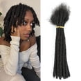 thumbnail image 4 of 16Inch 0.6cm Thickness Dreadlock Extensions Human Hair 30 Strands Locs Extensions Real Human Hair, Natural Black for Women Men Kids Full Handmade Permanent Locs Can Be Dyed and Bleached, 4 of 4