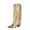 Gold, variant on Womens Western Boots Sequined Tassel Pointed Toe Chunky Heel Winter Fashion Boots Metallic Leather Party Cowgirl Boots for Women Silver