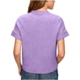 thumbnail image 5 of Womens Tops Dressy Casual Women's Knit Top Ribbed Slim Short Sleeved Shirt Round Neck Casual Summer Fashion Bottoming Shirt, 5 of 6