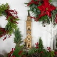 thumbnail image 2 of Northlight 23.5" LED Lighted Natural Wood Church with Tower Christmas Decoration, 2 of 8