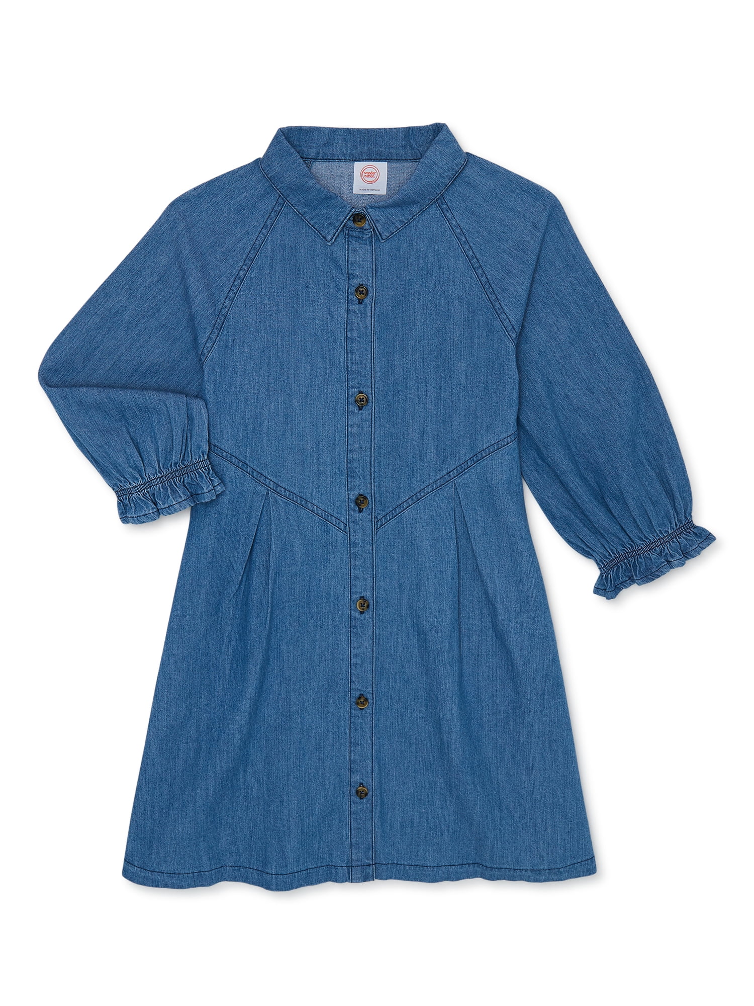 Wonder Nation Girls Yoke Mini Shirtdress, Sizes 4-18 & Plus - Walmart.com