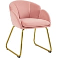 thumbnail image 1 of Yaheetech Flower-Shaped Velvet Accent Chair with Gold Metal Legs for Living Room, Pink, 1 of 7
