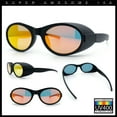 thumbnail image 2 of Retro Apocalyptic Oval Deep Windbreaker Side Visor Plastic Sunglasses [Matte Black - Orange Mirror], 2 of 7