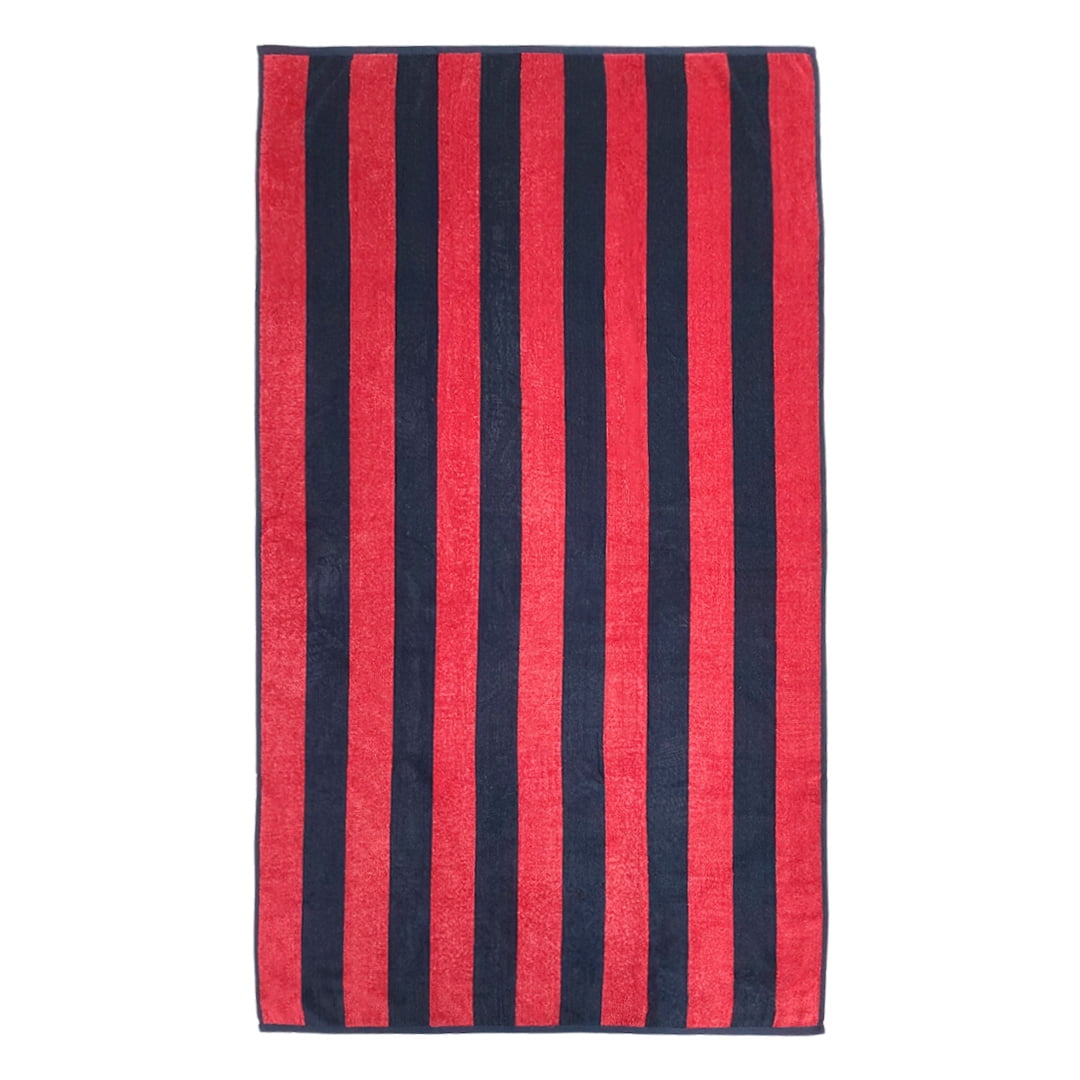 Kaufman - Premium 2-Pack Velour Oversized Double Jacquard Reversible 750 GSM Beach, Pool Towel, Plush Towel, 40in x 70in, Luxurious 100% Cotton (Red/SAN)