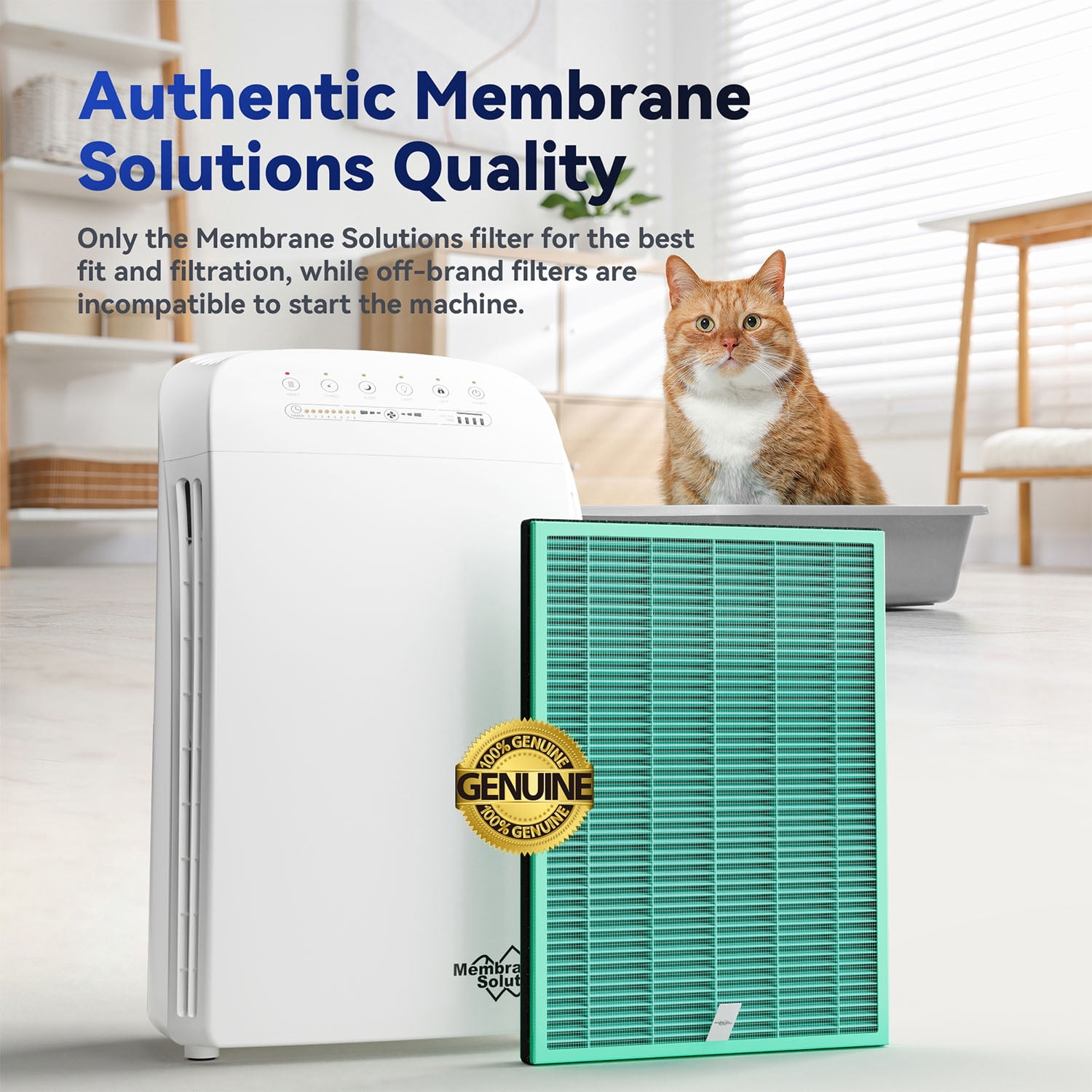Membrane Solutions MSA3 Pet Allergy Replacement Filter, Technology 3-in-1 HEPA Filter for MSA3S MSA3W Air Purifier, Pack of 6