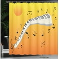 thumbnail image 3 of Ambesonne Music Note Shower Curtain, Joyous Sunset Piano Keys, 69"Wx70"L, Yellow Orange, 3 of 4