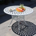 thumbnail image 4 of Withniture 42 INCH Patio Table with Umbrella Hole, Outdoor Round Cast Aluminum Bistro Table White, 4 of 6