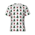 thumbnail image 4 of Vsdgher Buffalo Plaid Christmas Trees Print Men's Dry Fit Mesh Athletic Shirts Moisture Wicking Tennis T-Shirt Tops, 4 of 9