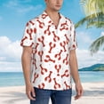 thumbnail image 4 of Hawaiian Shirt for Men, Red lobsters polka dot Summer Shirts for Men, Mens Button Down Short Sleeve Shirt, 4 of 7