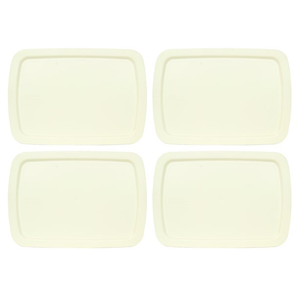 Pyrex Replacement Lid C233PC 3Qt Sour Cream Plastic Rectangle Cover 4Pack for Pyrex C233