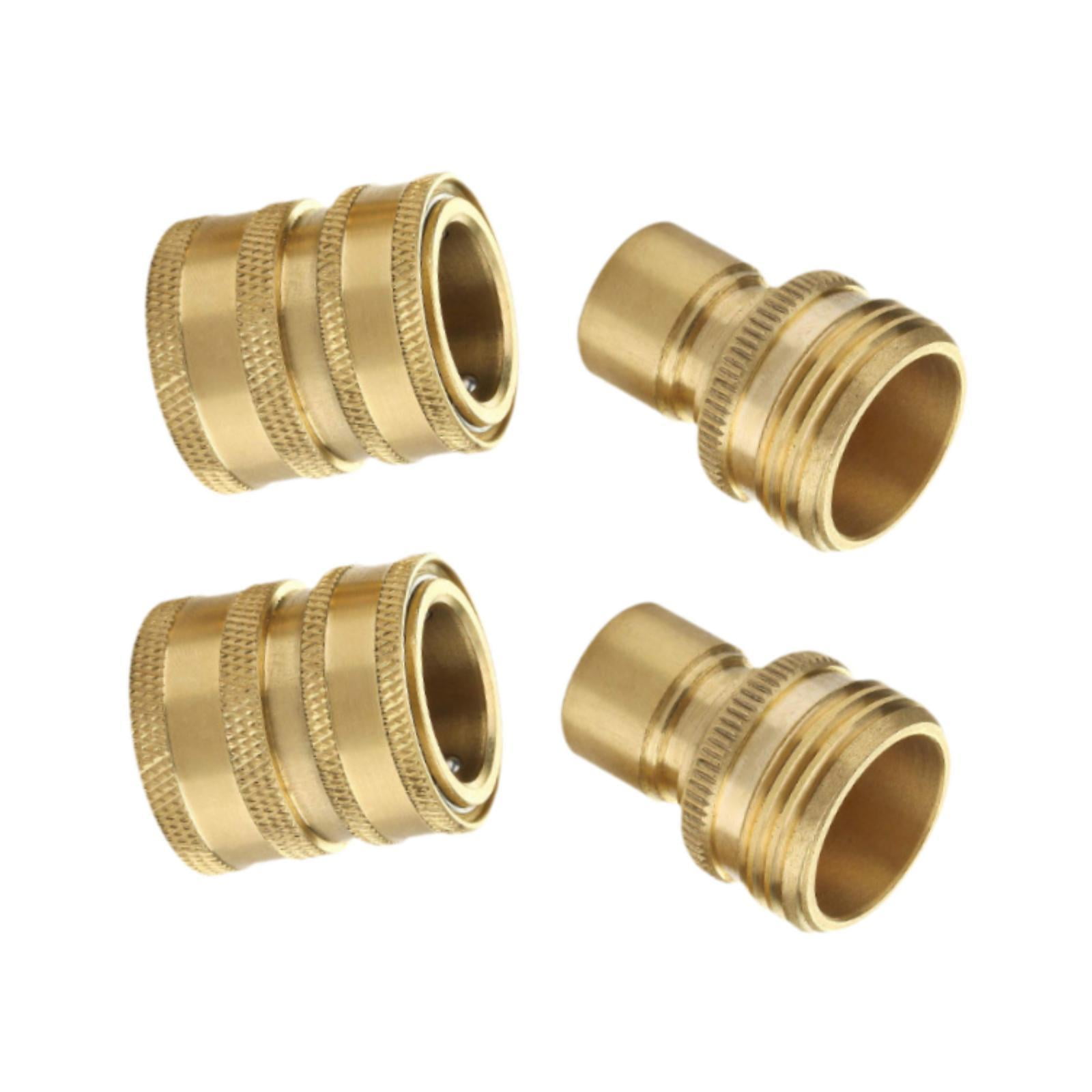 Zxpjkyu 4 Pieces Garden Hose Quick Connect Water Hose Fitting 3/4 inch Repair Parts High Brass