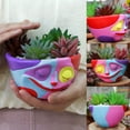 thumbnail image 4 of Pots de Fleurs 2 Visages Abstraits en Résine pour Intérieur Extérieur Idée pour la Famille, 4 of 7