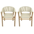 thumbnail image 4 of Harper & Bright Designs Outdoor Accent Chair Set of 2, Outdoor Rope Woven Chairs for Patio, Elegant Double Acacia Wood Group Seating for Outdoor, Beige, 4 of 17
