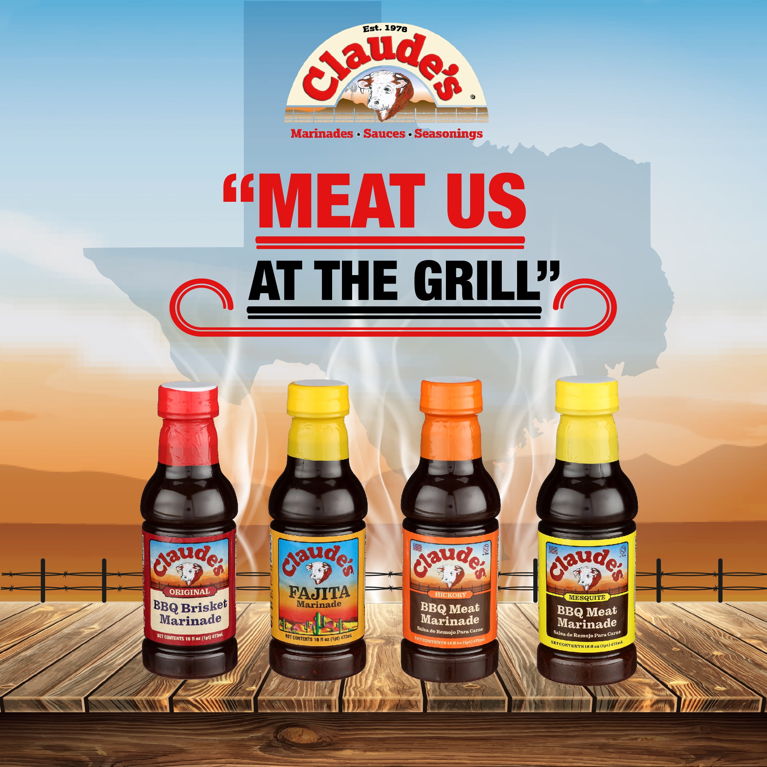 (3 pack) Claude's Barbeque Brisket Marinade Sauce, 64 fl oz Bottle