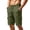 Army Green, variant on Men's Shorts with Pockets and Belt Loops Big and Tall Solid Color Work Pants Fashion Elastic Waist Drawstring Fifth Shorts