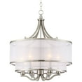thumbnail image 2 of Possini Euro Design Nor Brushed Nickel Pendant Chandelier 23" Wide Modern Double White Organza Shade 6-Light Fixture for Dining Room Kitchen Island, 2 of 9
