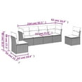 thumbnail image 2 of vidaXL 6 Piece Garden Sofa Set with Cushions Grey Poly Rattan, 2 of 5