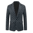 thumbnail image 1 of BLAZER RAYADO INSPIRE CHIC para Hombre, Chaqueta de Traje con Patrón de Rayas, Saco de Negocios Deportivo, Color Negro, 1 of 4