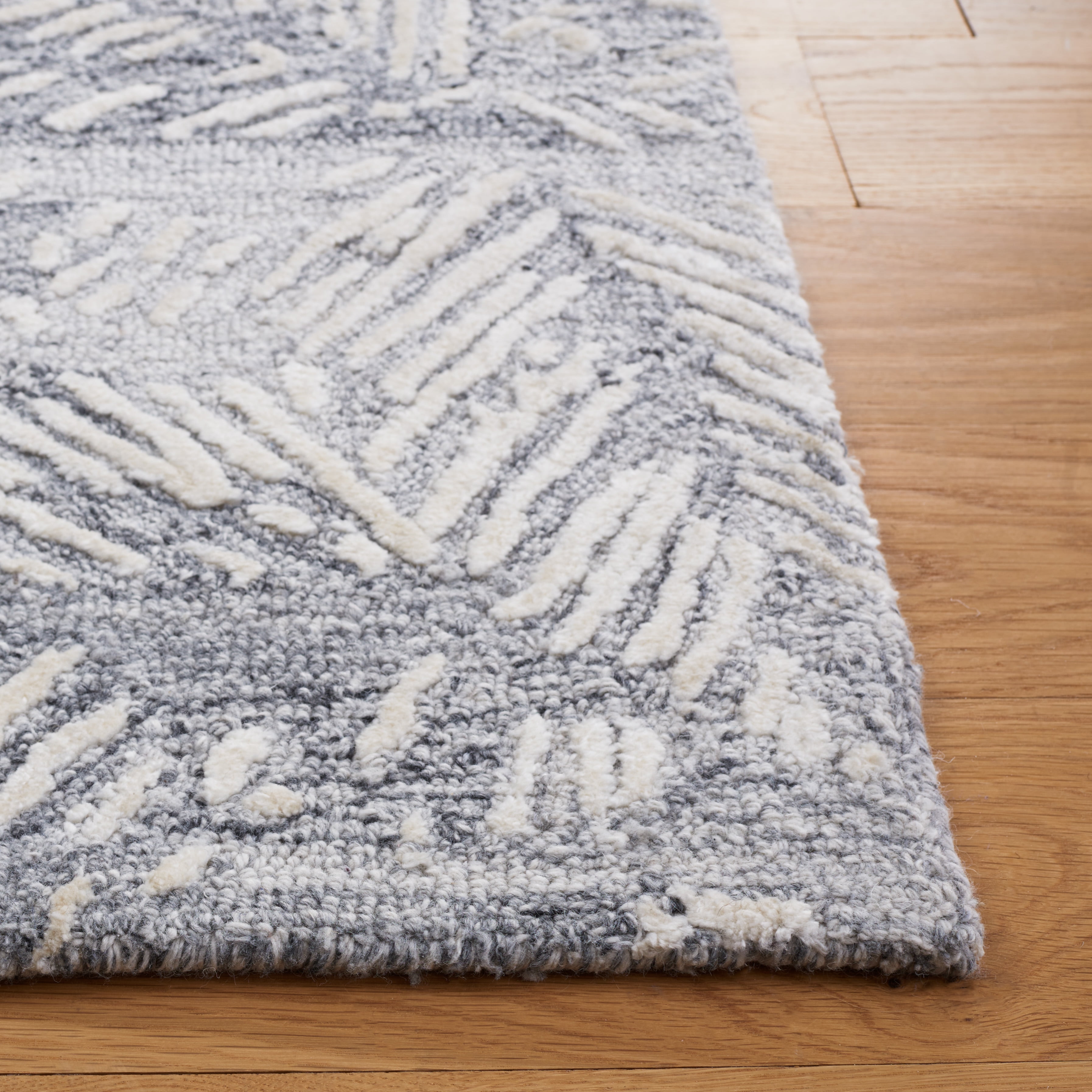 SAFAVIEH Glamour Nina Botanical Area Rug, Grey/Ivory, 4' x 6'