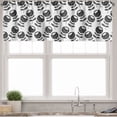 thumbnail image 3 of Ambesonne Boho Valance & Curtain, Monochrome Flowers Antique Art, 55"x45", Charcoal Grey and White, 3 of 7