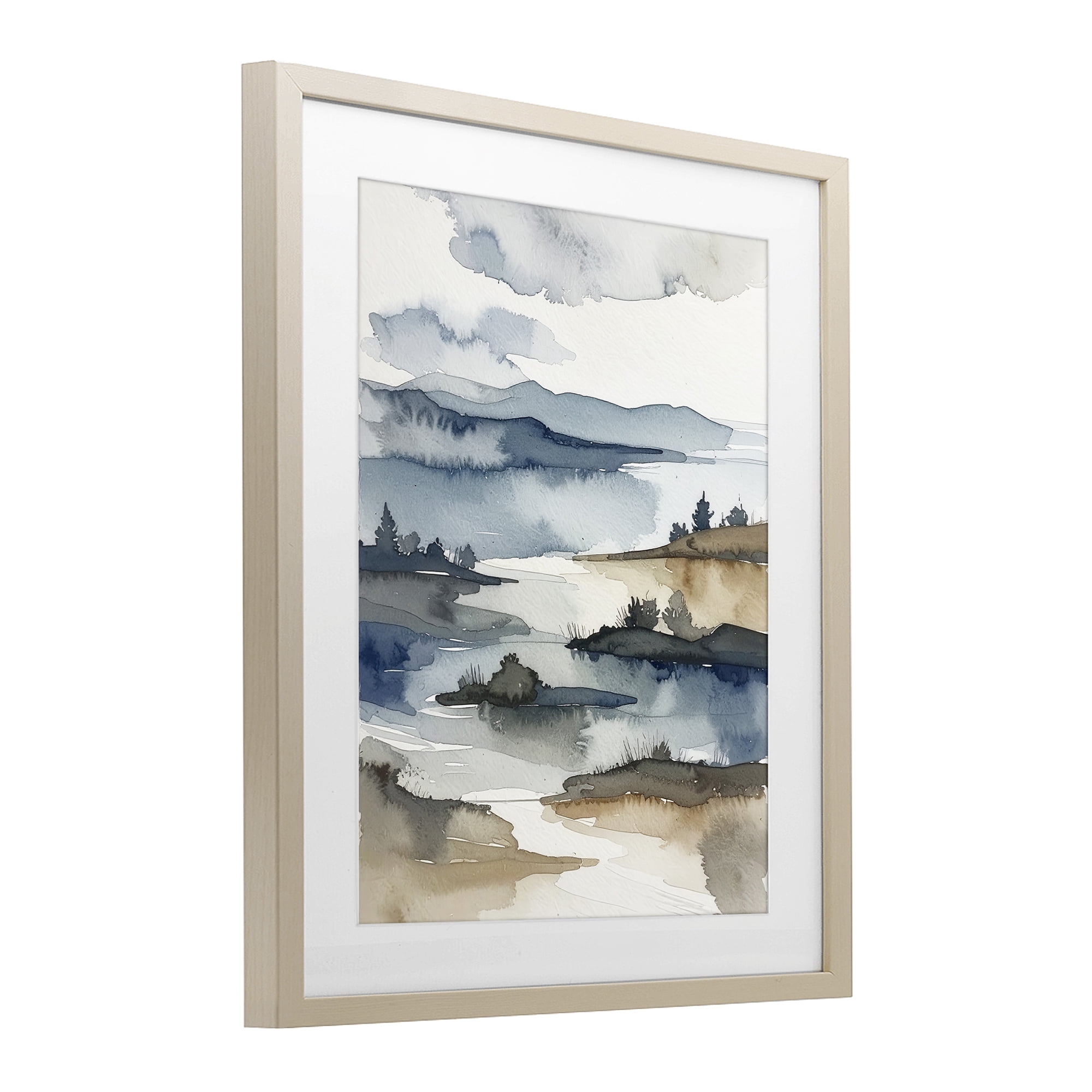 Stupell Industries The Flow Of Water Birch Framed Print Under Glass, design by Alonza Saunders