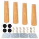 thumbnail image 1 of Muyoka Pluokvzr 4PCS Patas de Muebles de Madera, Patas de Sof谩 de Madera C贸nica Maciza de 9 cm Patas de Muebles de Reemplazo con Placa de Montaje y Tornillos y Tapetes Antideslizantes para sof谩 Mesa S, 1 of 7