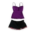 thumbnail image 2 of Profile Womens Starlet Aztec Ruffle 2 Piece Bandeau, Purple, 14, 2 of 2