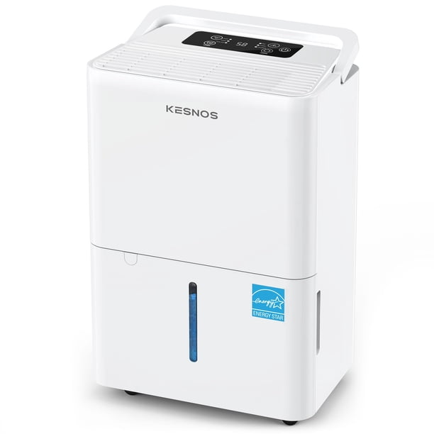 Deshumidificador Kesnos Energy Star 2025 de 30 pintas para espacios de hasta 2500 pies cuadrados. Ft, deshumidificador silencioso para el hogar, dormitorio, baño, sótano con manguera de drenaje, con m
